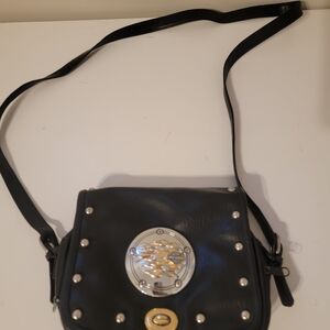 Black Leather Crossbody Bag